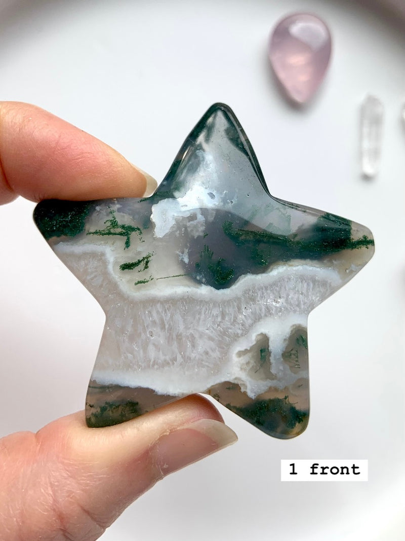 Chunky Moss Agate Stars