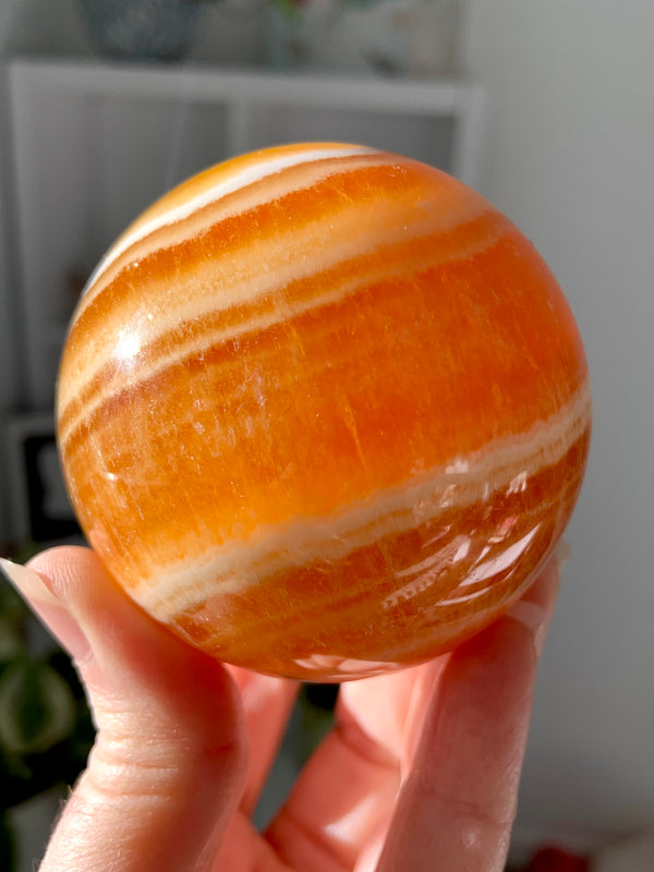 Sparkly Orange Calcite Sphere