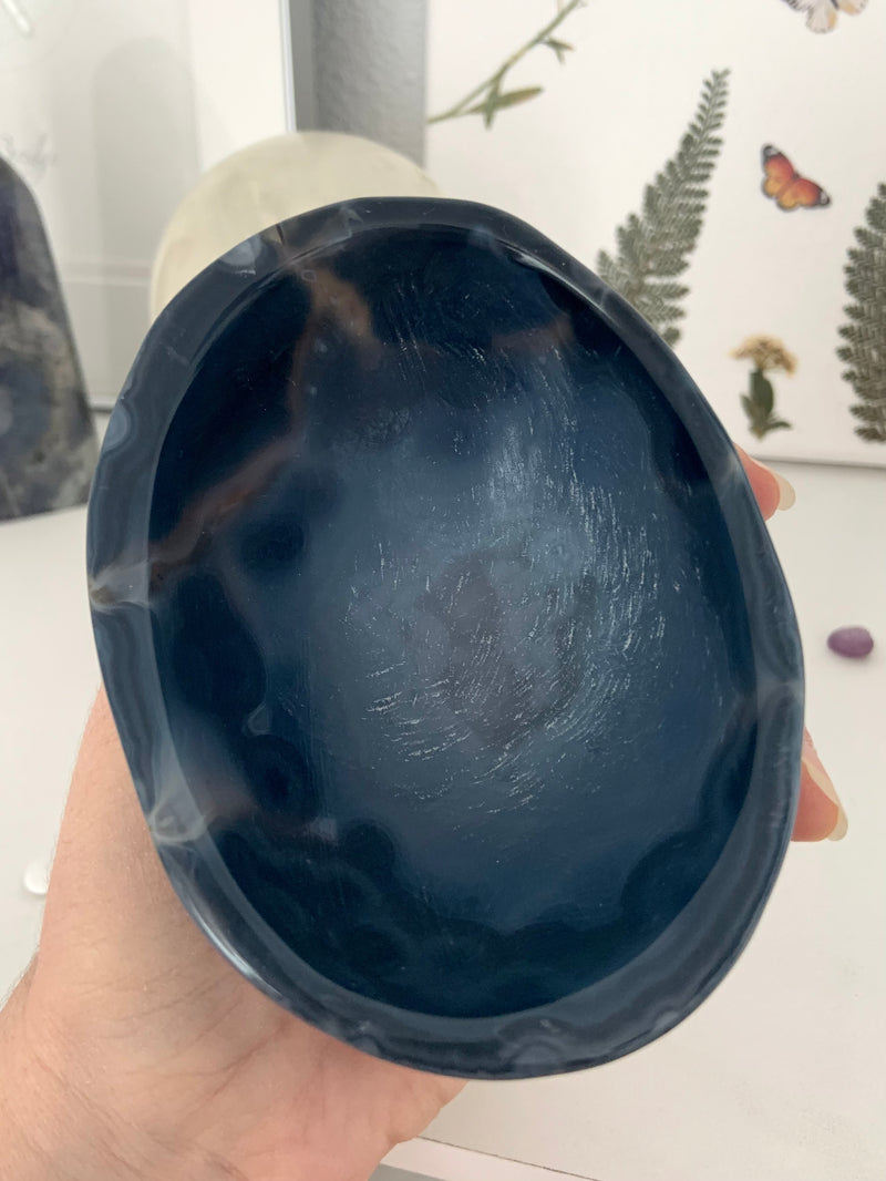 Deep Blue Agate Offering Bowl