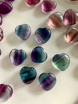 Small Rainbow Fluorite Hearts