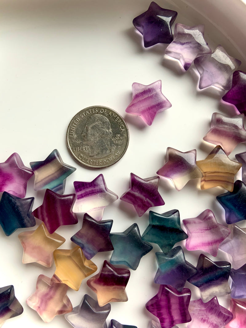 Small Rainbow Fluorite Stars