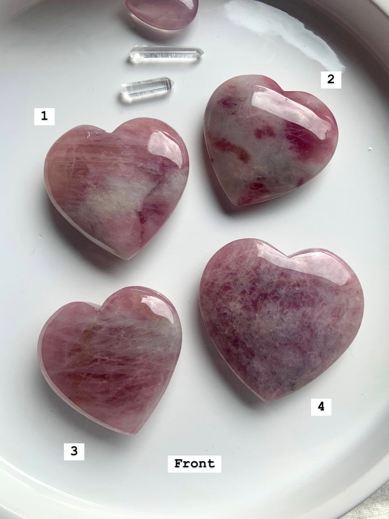 Blue + Purple Rose Quartz Hearts