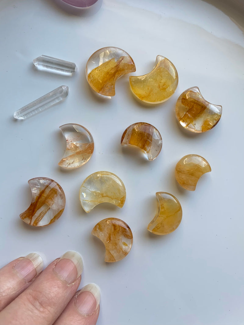 Golden Healer Quartz Moons