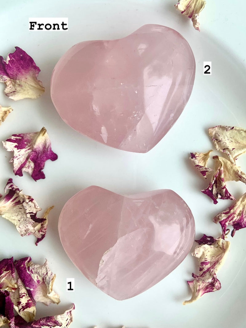 Chunky Gemmy Rose Quartz Hearts