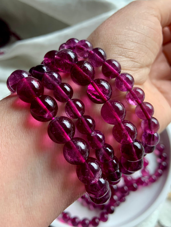 Rare Magenta Fluorite Bracelets