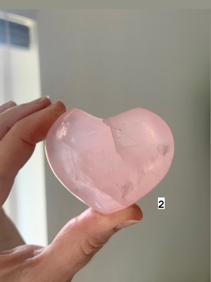 Chunky Gemmy Rose Quartz Hearts