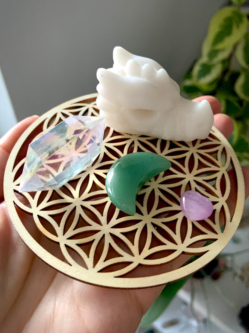 White Jade Dragon Crystal Gift Set