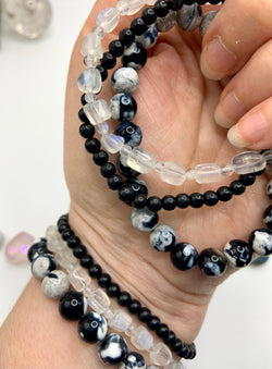 Black + White Crystal Bracelet Gift Set