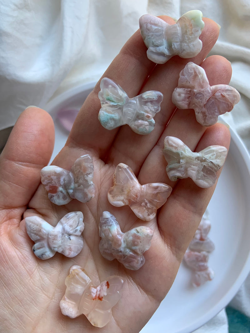 Mini Flower Agate Butterflies