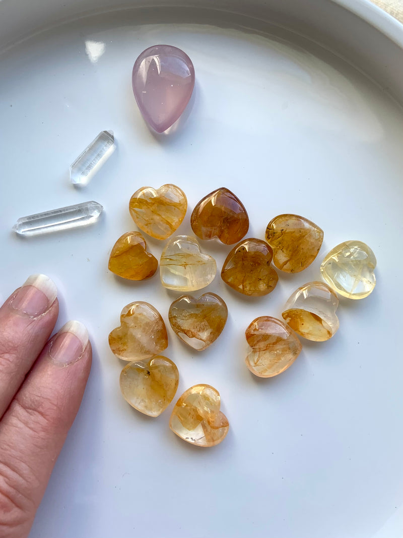 Tiny Golden Healer Crystal Hearts