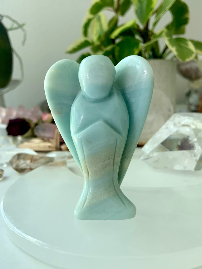 Sky Blue Amazonite Angel Carvings