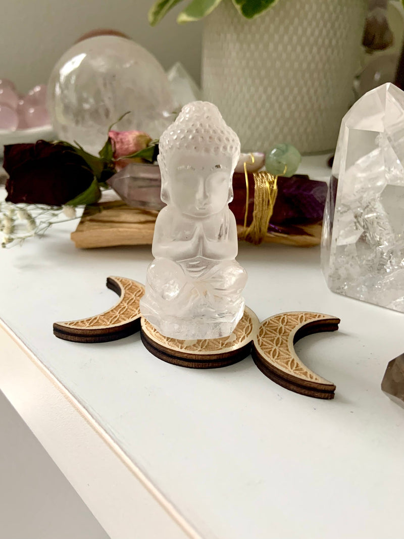 Clear Quartz Buddha Carving