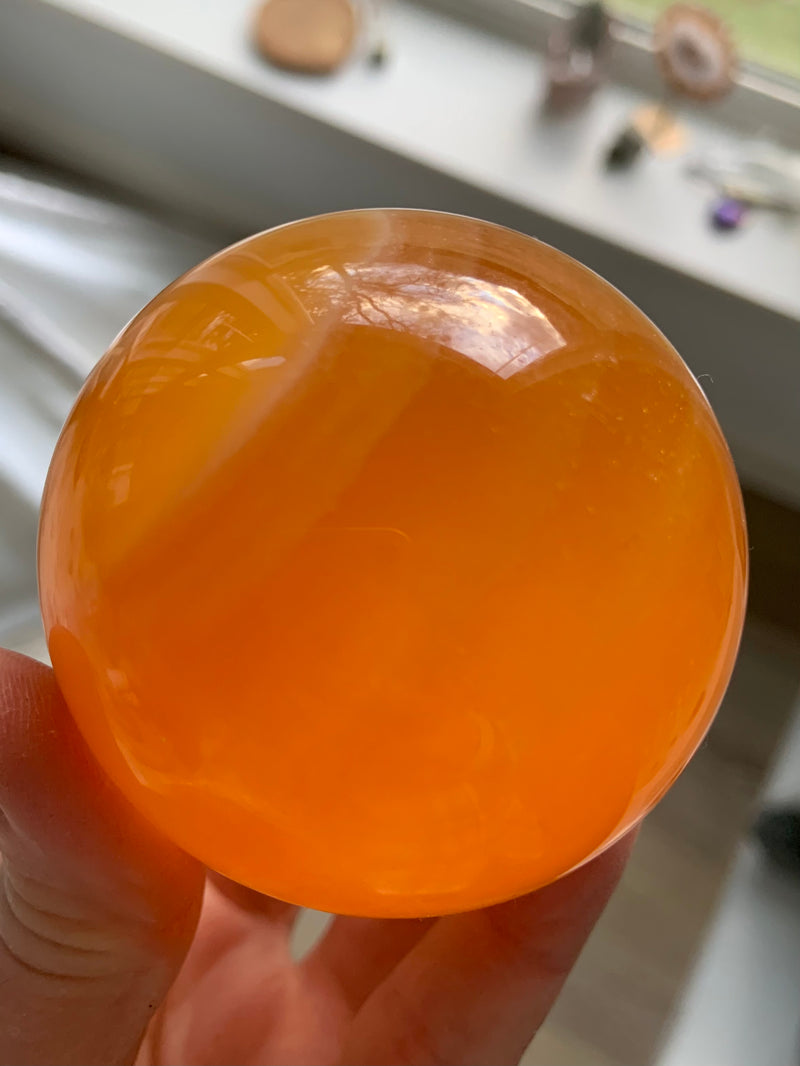 Brilliant Orange Calcite Sphere