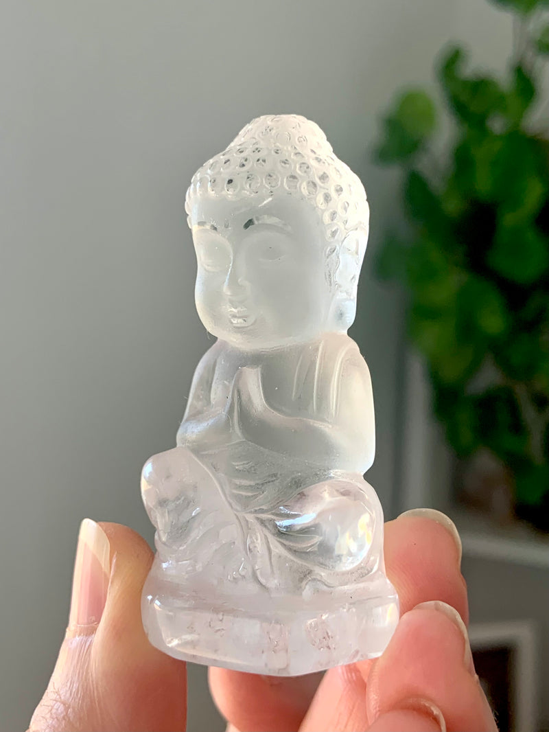 Clear Quartz Buddha Carving