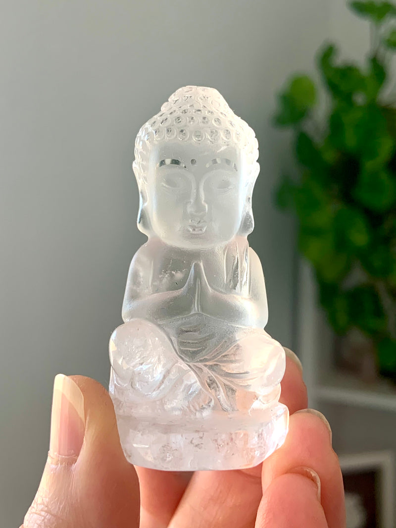 Clear Quartz Buddha Carving