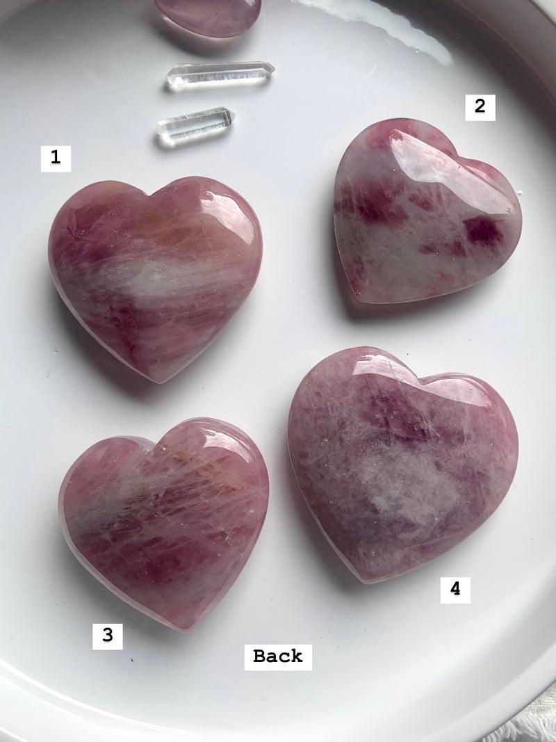 Blue + Purple Rose Quartz Hearts