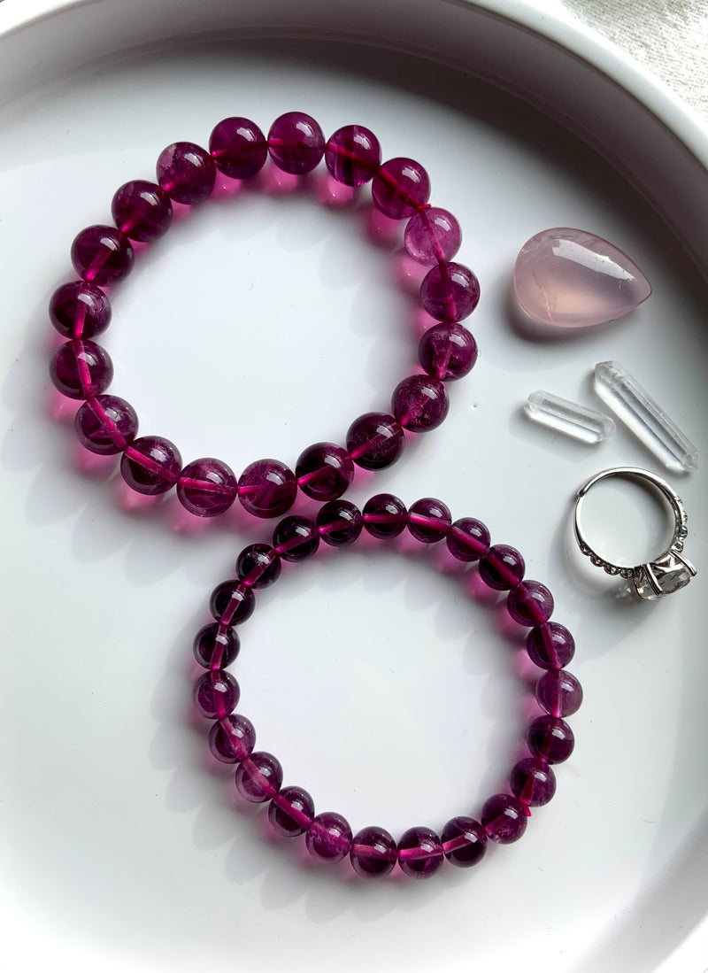 Rare Magenta Fluorite Bracelets