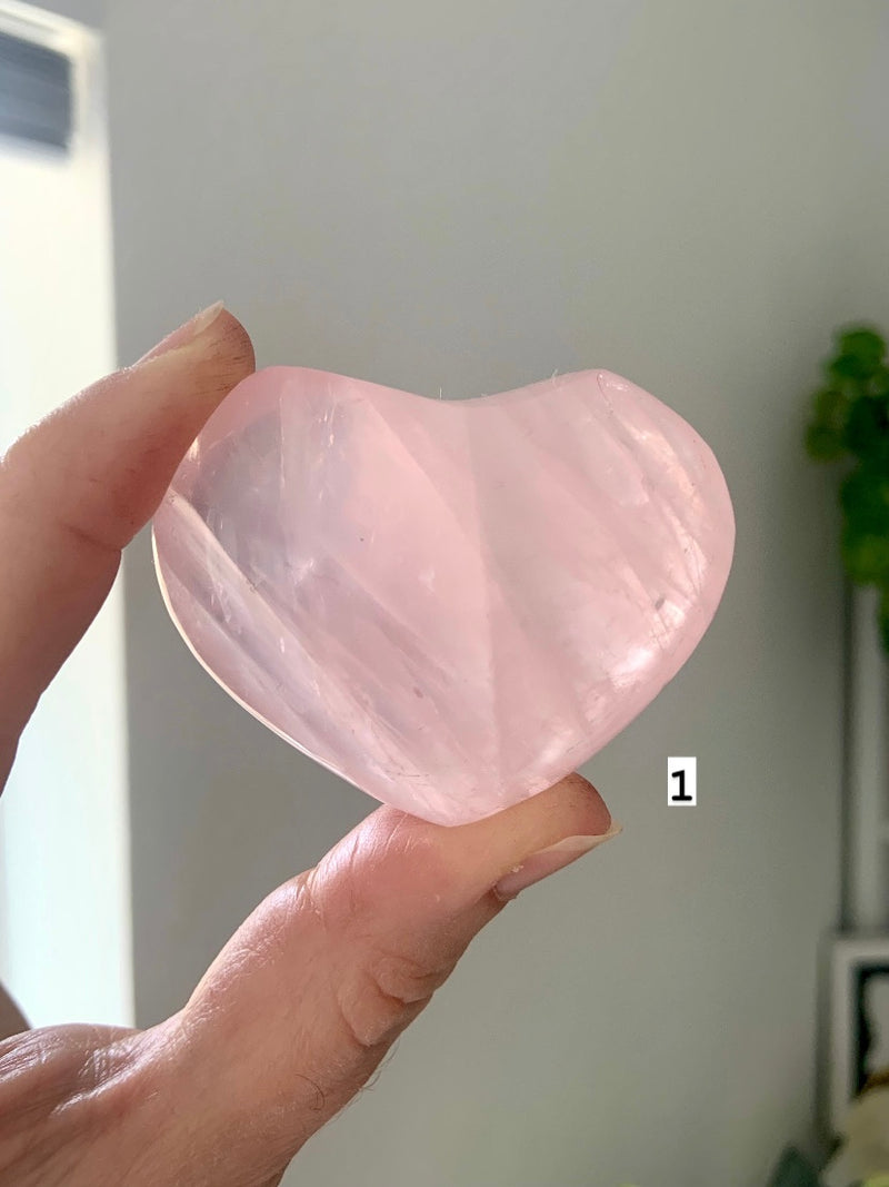 Chunky Gemmy Rose Quartz Hearts