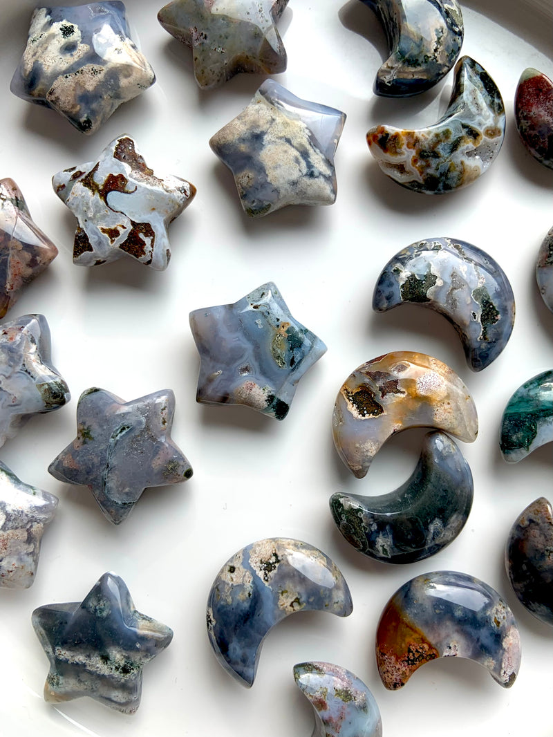 Cosmic Ocean Jasper Moon and Stars