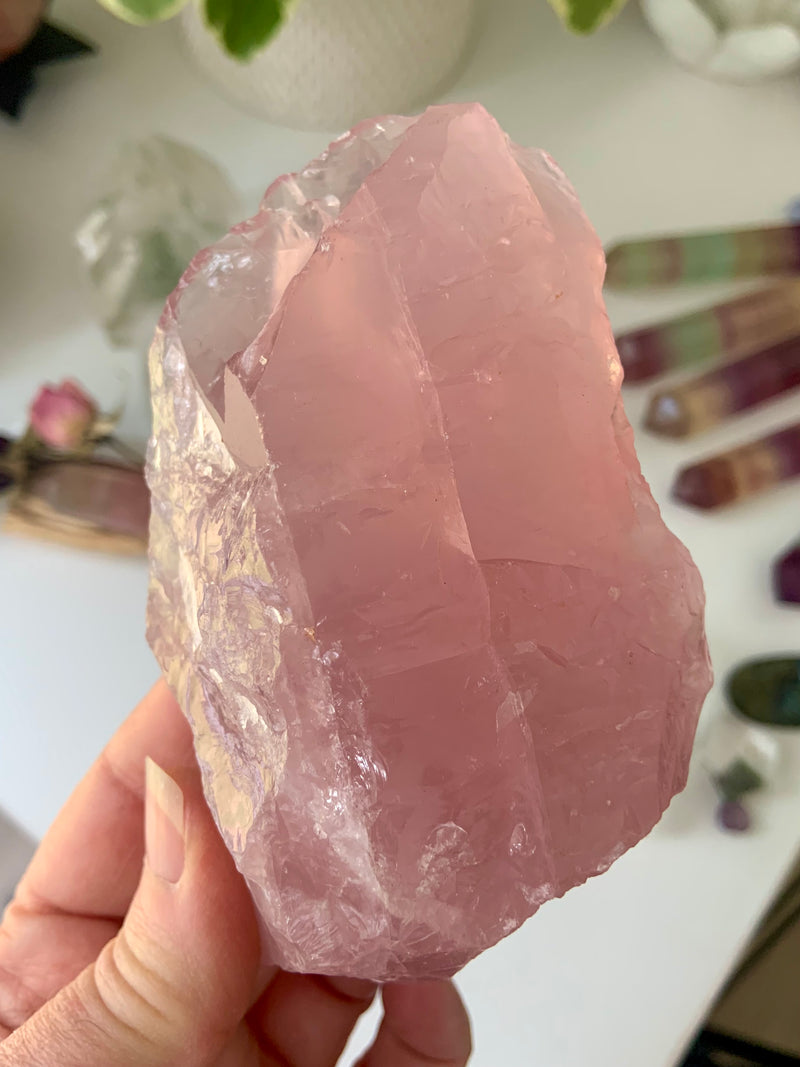 Gemmy High Quality Rose Quartz Chunk