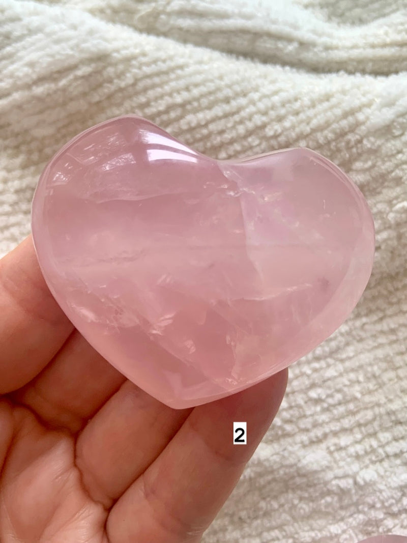 Chunky Gemmy Rose Quartz Hearts