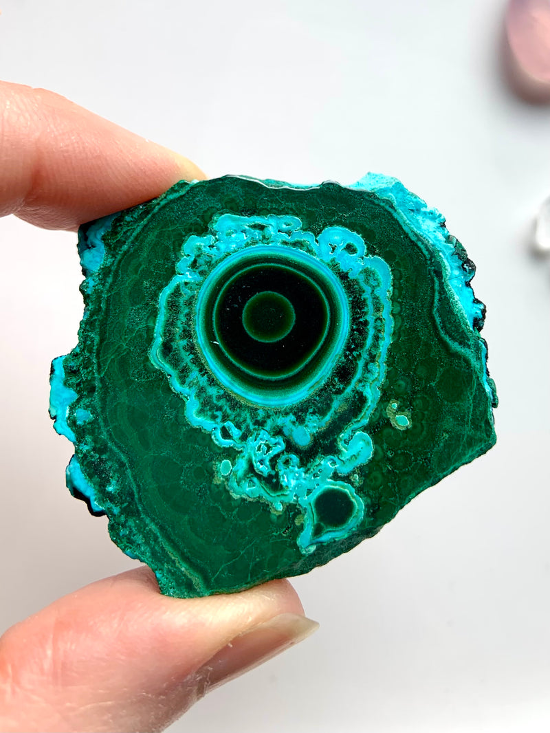 Rare Evil Eye Malachite Chrysocolla Cluster