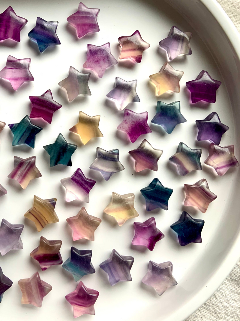 Small Rainbow Fluorite Stars