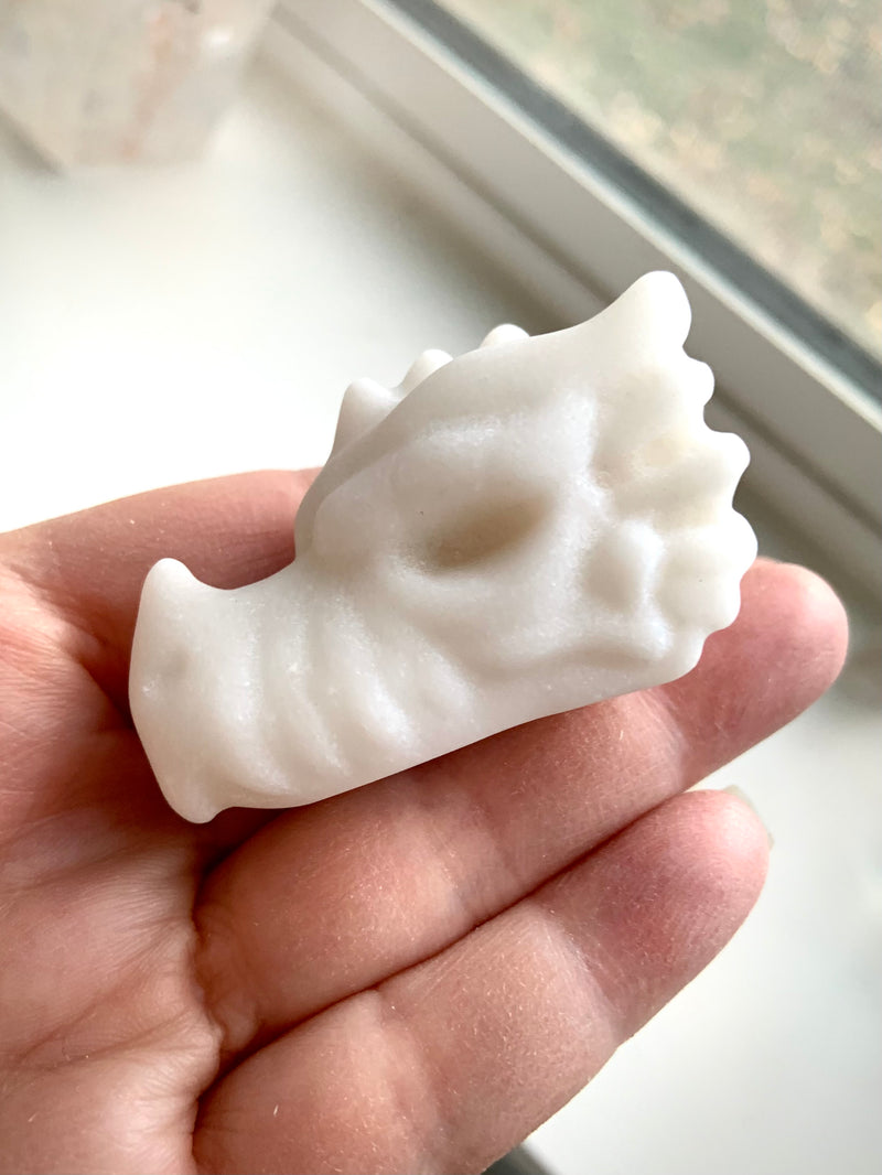 Mini White Jade Snow Dragons