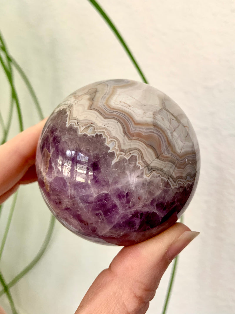 Mexican Lace Agate Amethyst Sphere