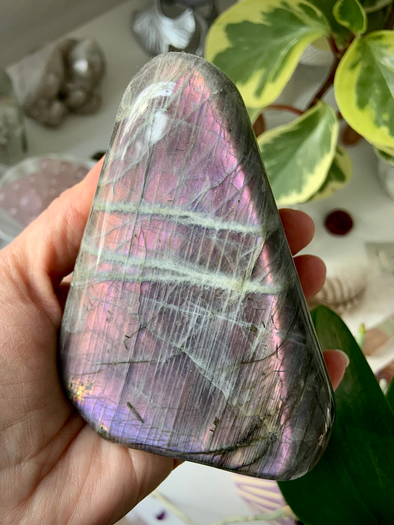 Pink and Purple Labradorite Freeform Tower