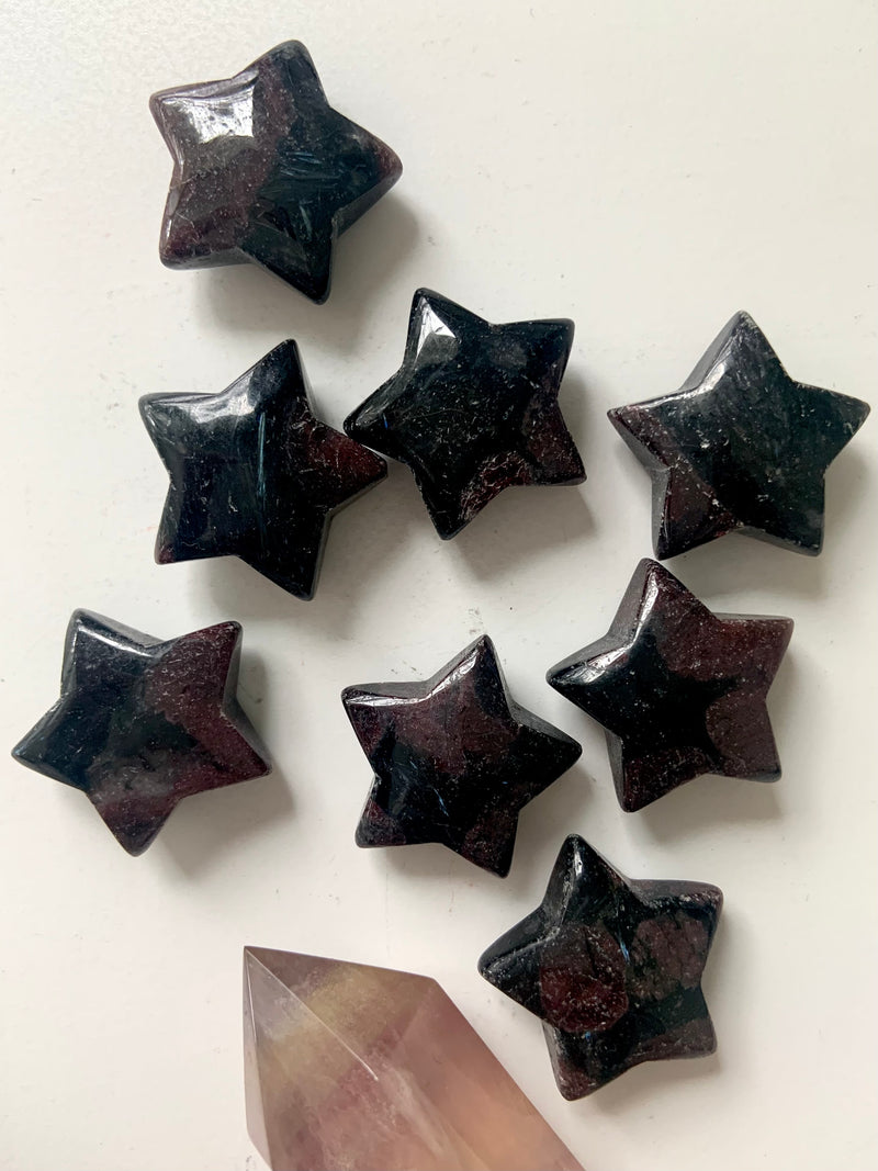 Garnet Astrophyllite Stars
