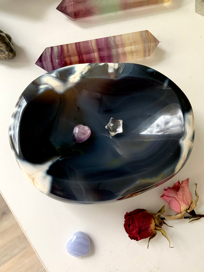 Orca Agate Offering Bowl