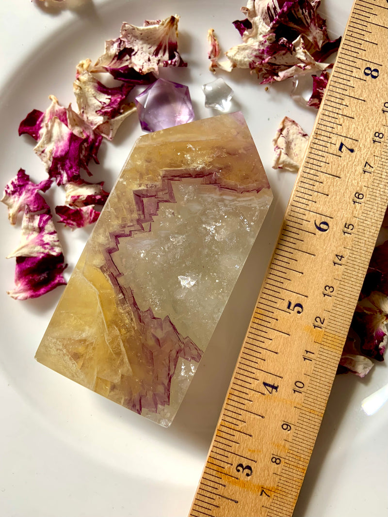 Phantom Yellow Fluorite with Mica Tower