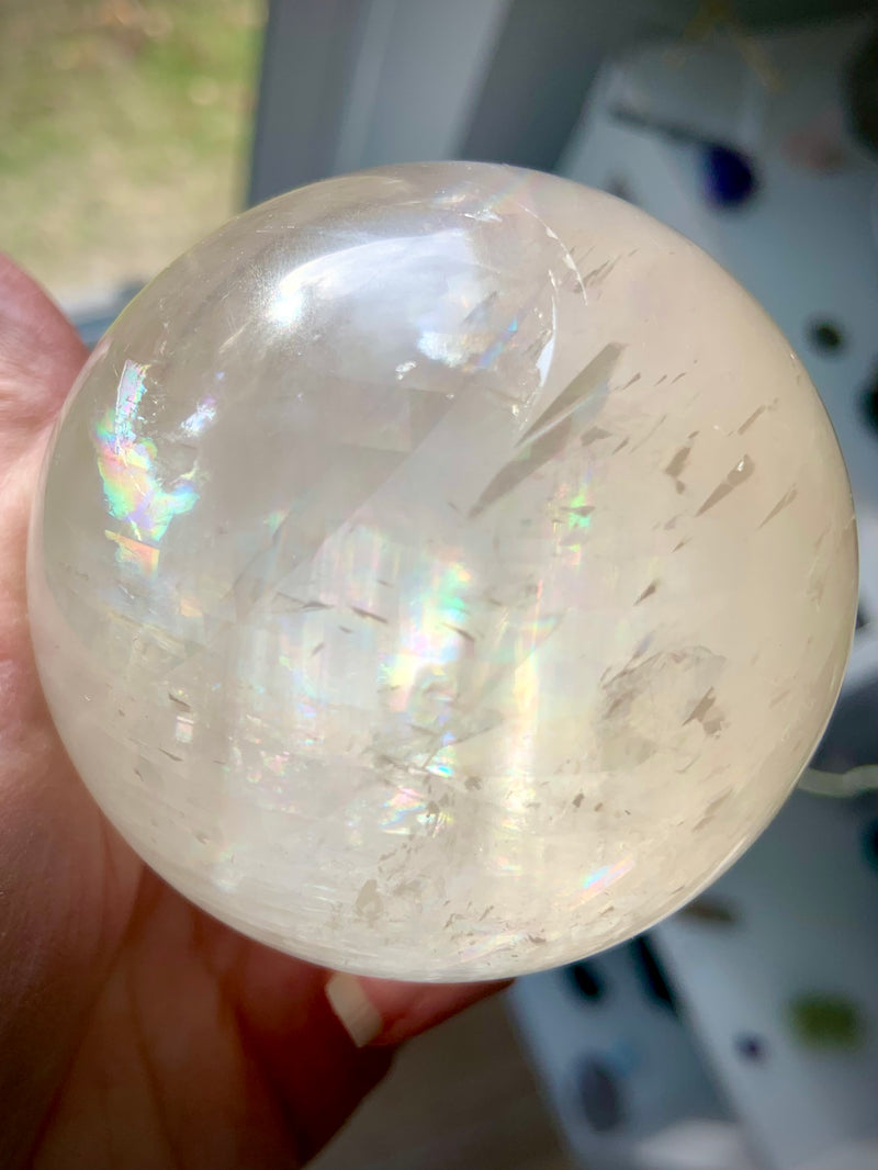 Rainbow Honey Calcite Sphere