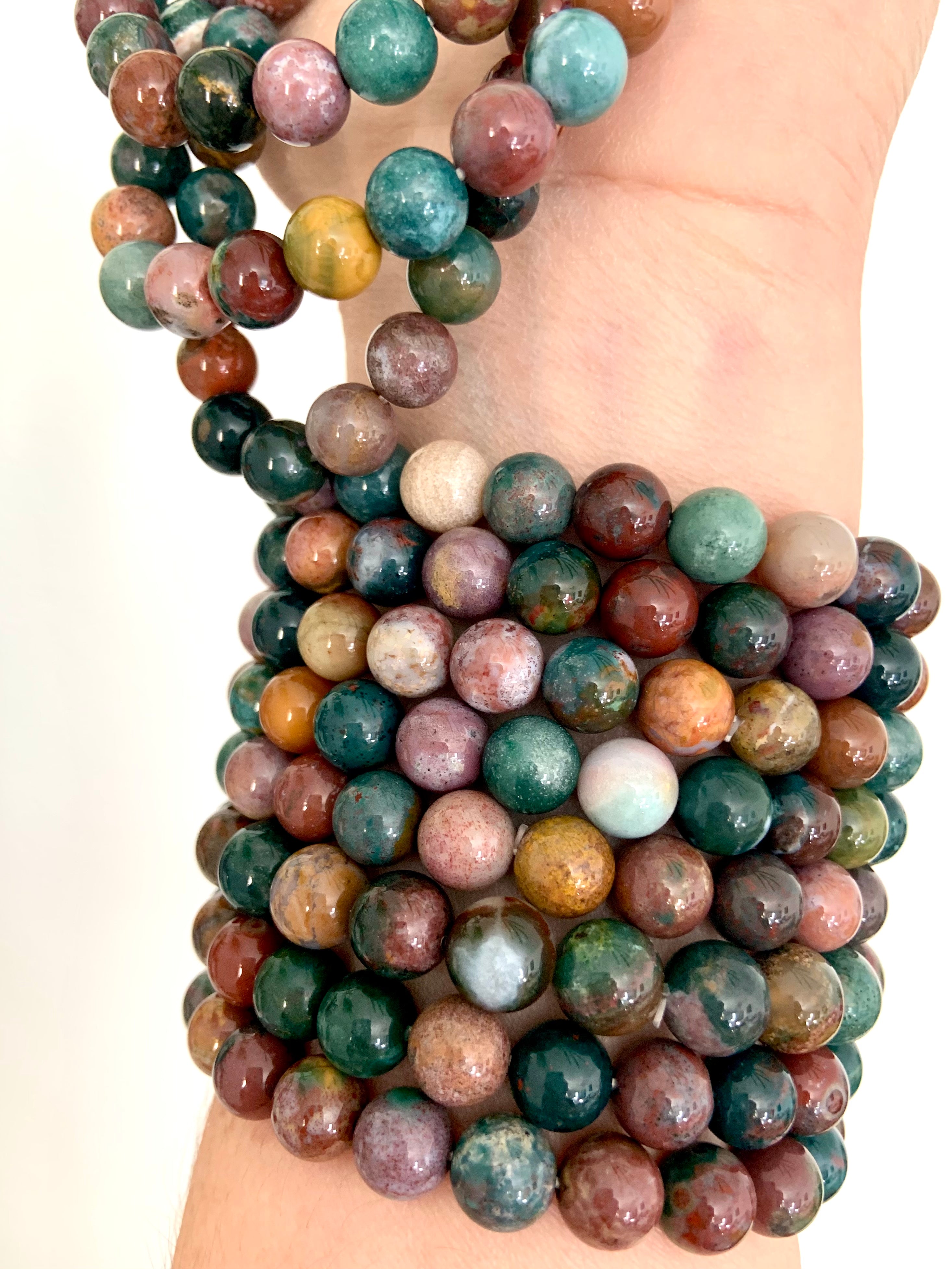 Colorful Ocean Jasper Stacking Bracelets