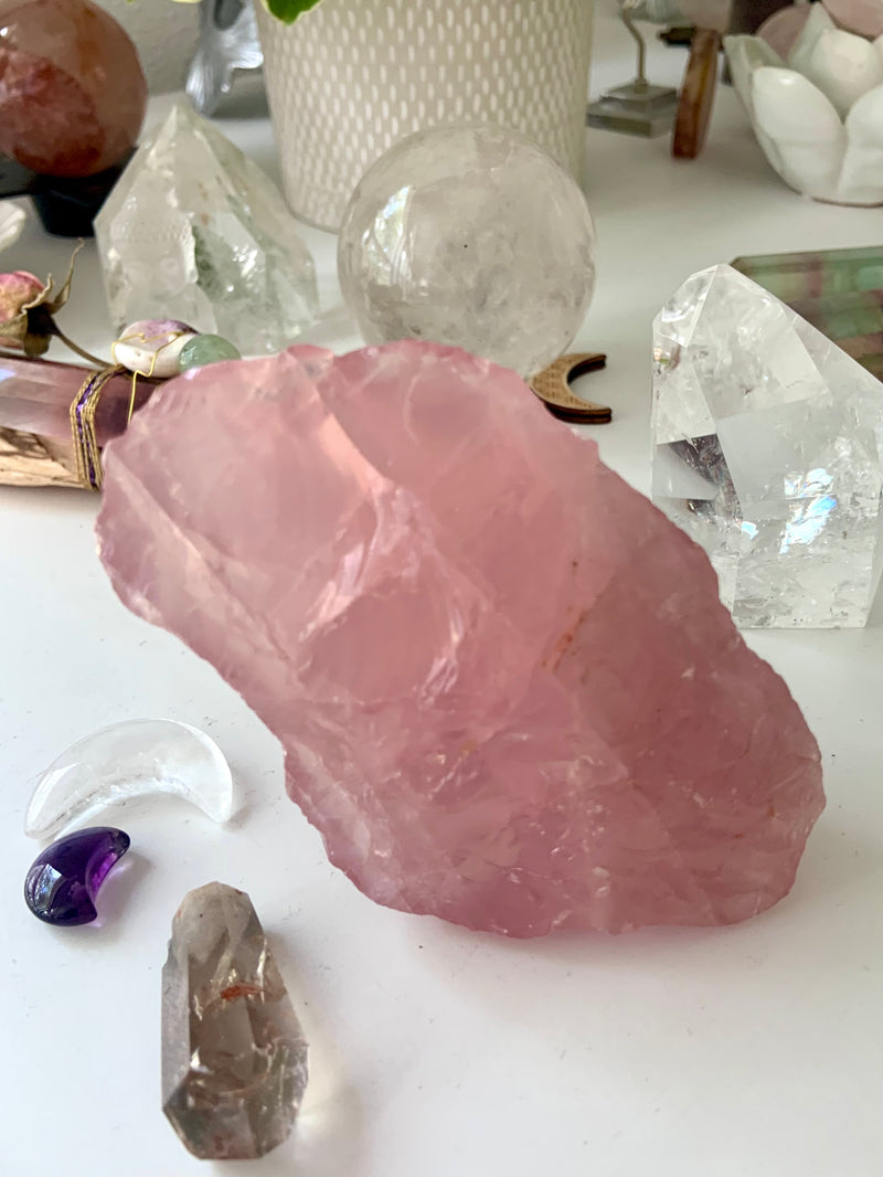 Gemmy High Quality Rose Quartz Chunk