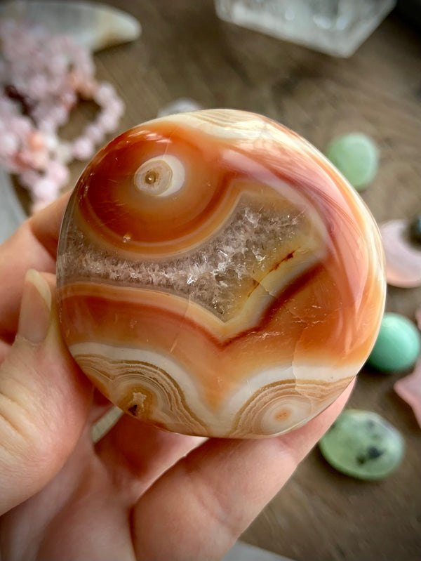 Rare Orbicular Carnelian Palmstone