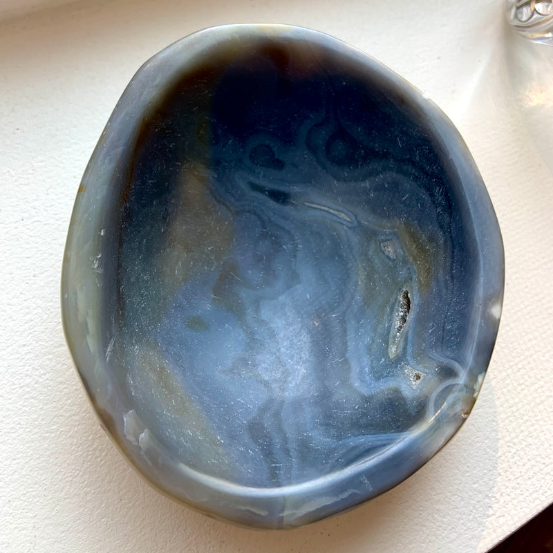 Swirling Blue Agate Bowl