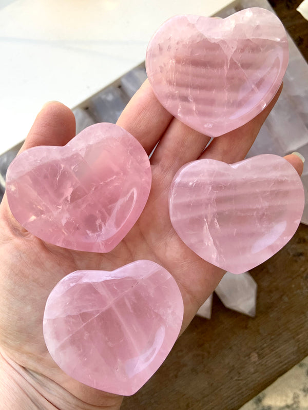 Mini Rose Quartz Heart-Shaped Dish