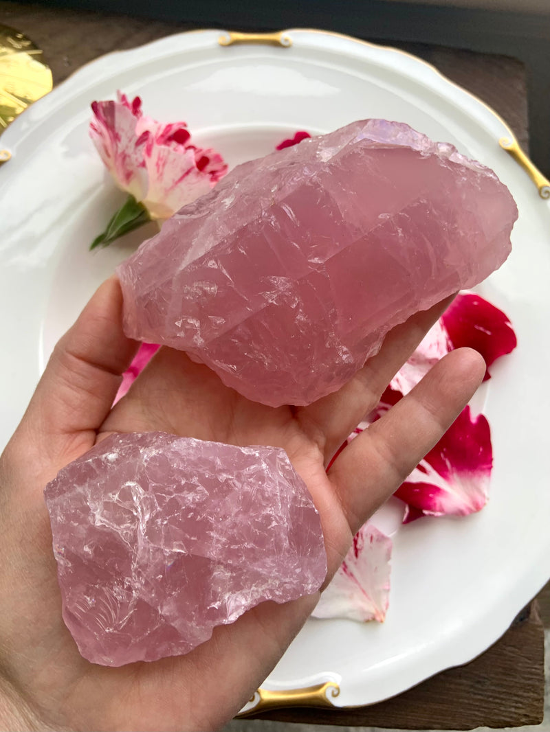 Gemmy High Quality Rose Quartz Chunk