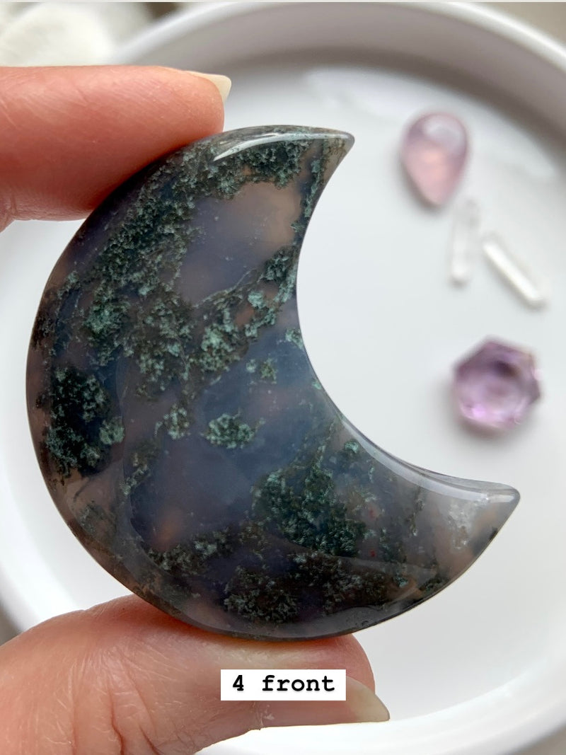 Chunky Moss Agate Moons