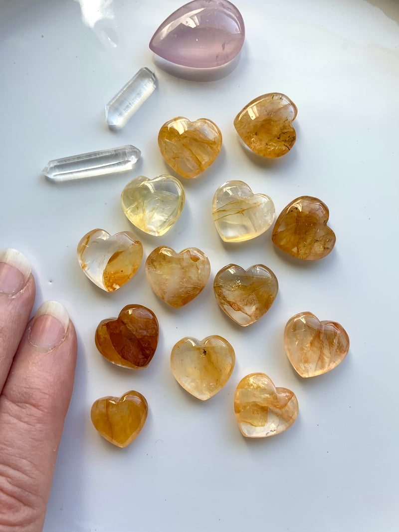 Tiny Golden Healer Crystal Hearts