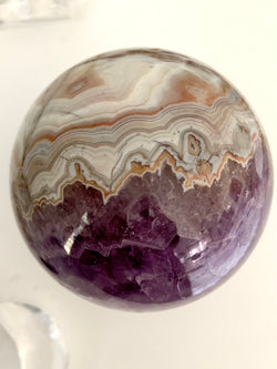 Mexican Lace Agate Amethyst Sphere