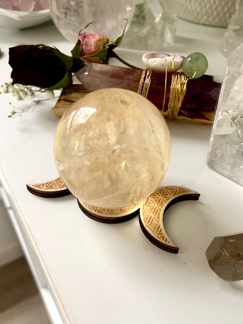 Triple Moon Sphere Stand + Crystal Holder with Sphere set option