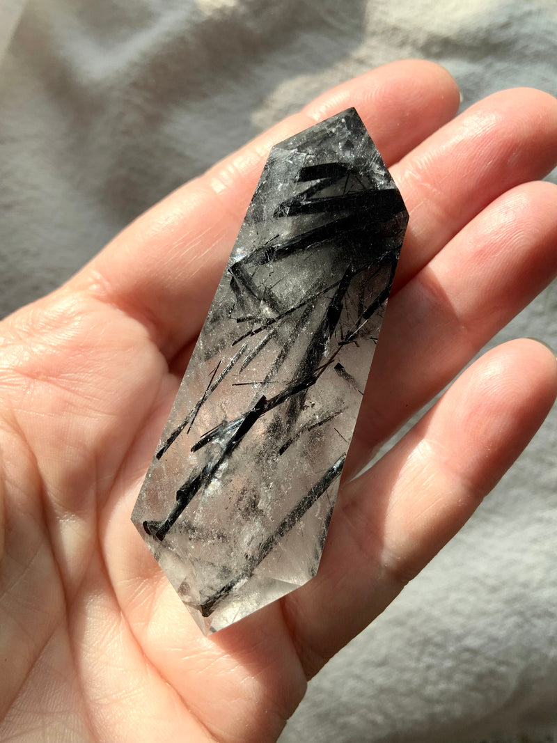 Dramatic Black Tourmaline in Quartz DT