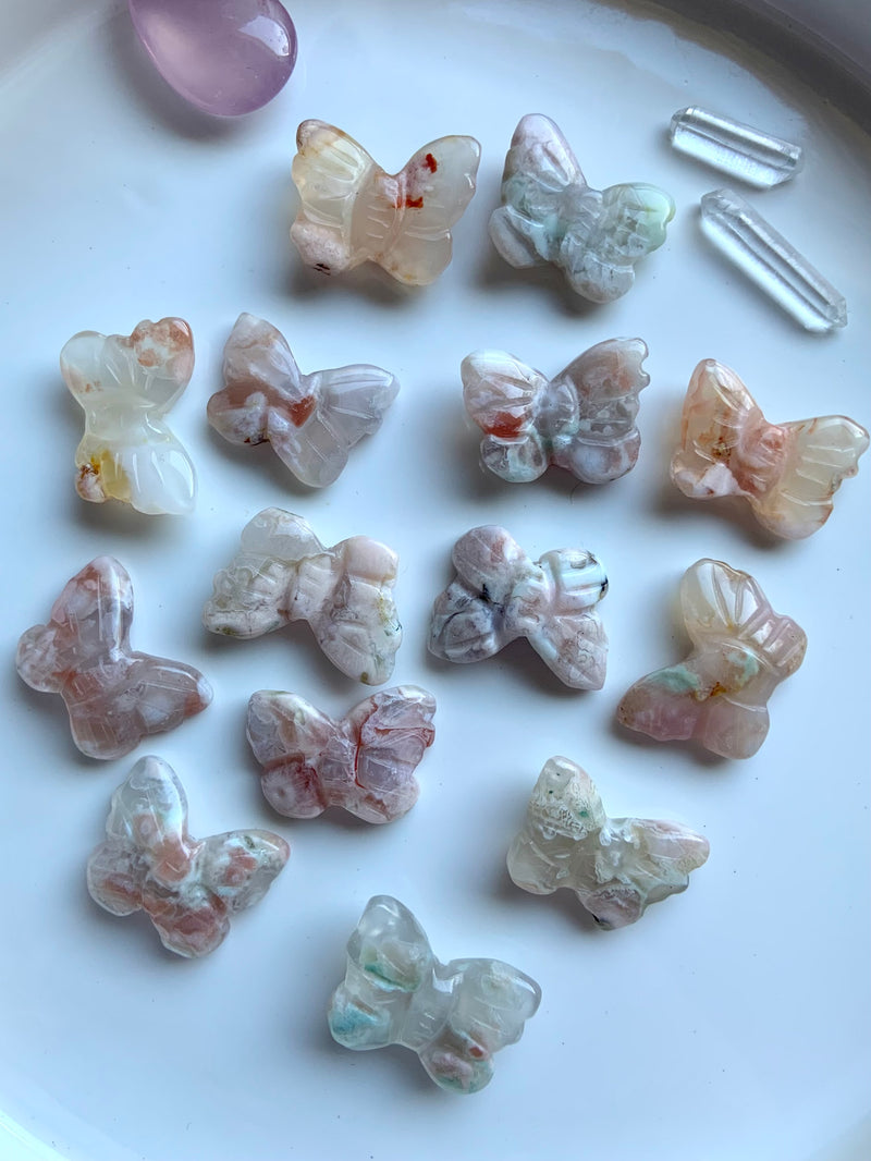 Mini Flower Agate Butterflies