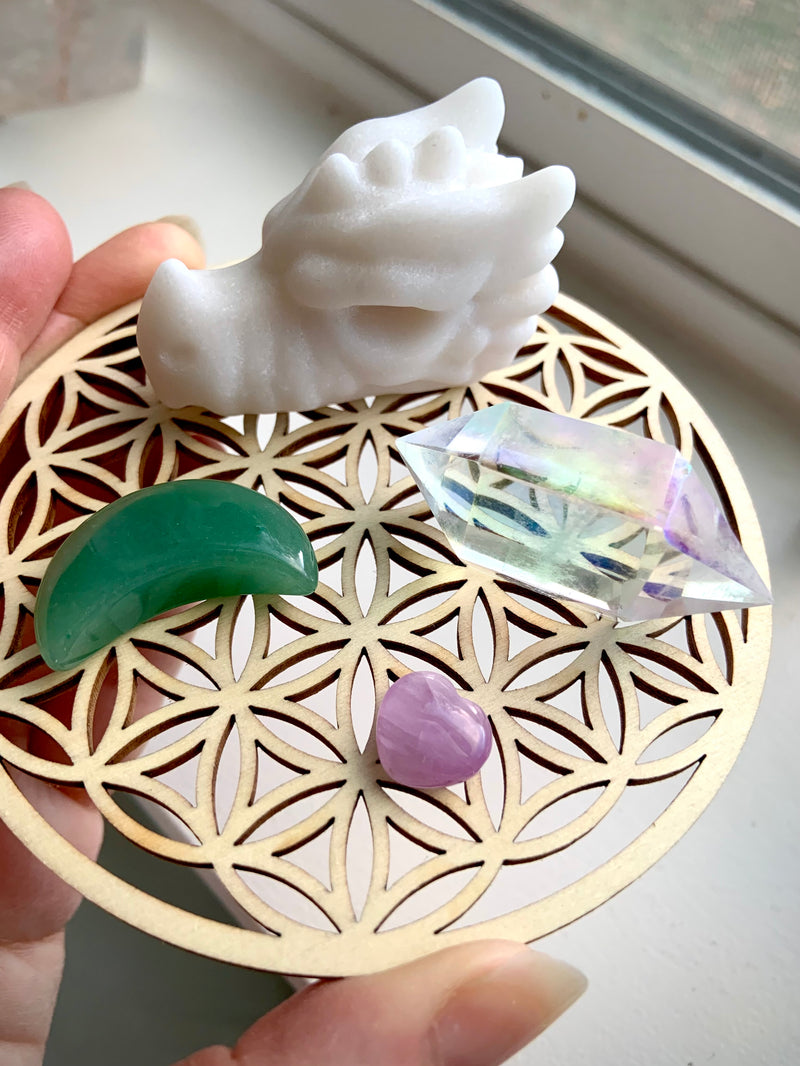 White Jade Dragon Crystal Gift Set