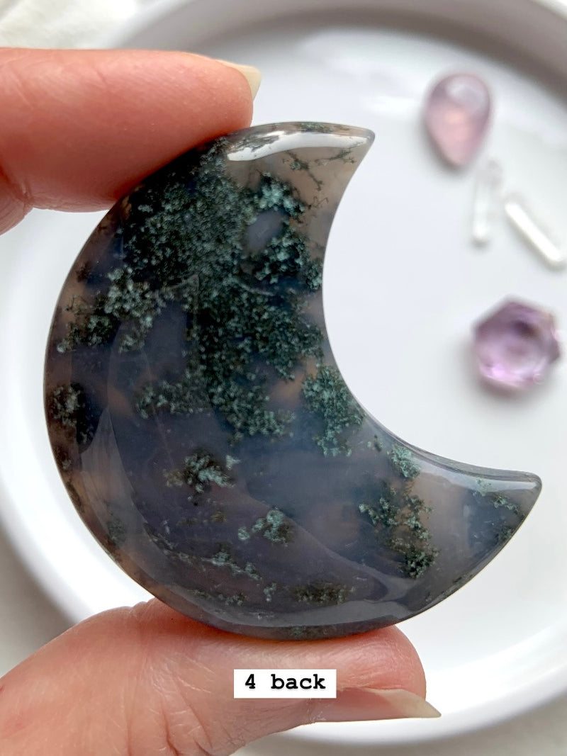 Chunky Moss Agate Moons