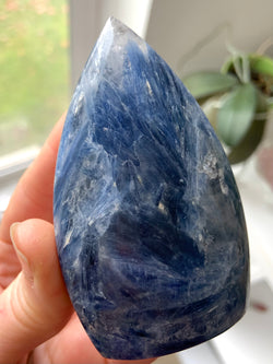 Blue Kyanite in Quartz Flame