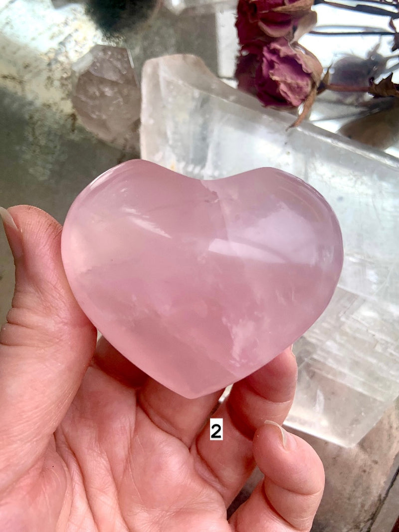 Chunky Gemmy Rose Quartz Hearts